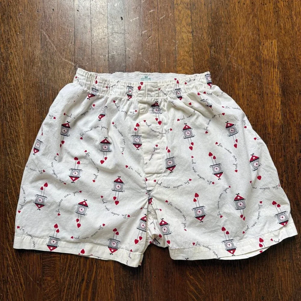 Vintage 1950s Valentine Boxer Shorts, Munsingwear Size 32, Underwear, Pajama
